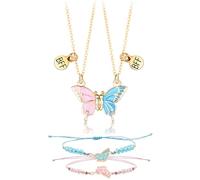 HUASAI Bff Necklaces for 2 Women Trendy Matching Friendship Necklace Stuff Half Heart Pendant Flamingo Necklace Best Friends Necklaces Jewelry Gift for Sister Best Friend Birthday Gifts for Cousin