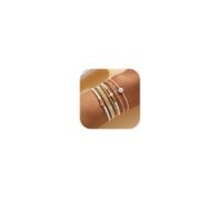 HUASAI Gold Beaded Bracelet Stack for Women Trendy Non Tarnish Chunky Stretch Paperclip Cross Pearl Bracelets Set Stackable Jewelry Easter Basket Stuffers, Metal, no gemstone