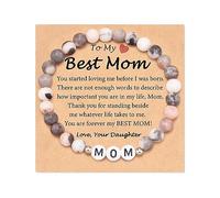 HUASAI Morse Code Bracelets for Women Men I Love You Morse Code Bracelet Tiger Eye Beaded Bracelet Black Lava Rock Bracelet Jewelry Gifts for Son Daughter Grandson Granddaughter, other