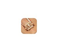 HUASAI Pearl Ring for Women Vintage Stretch Beaded Stackable Rings Adjustable Open Pearls Finger Ring Trendy Pearls Jewerly Gifts, Metal, No Gemstone