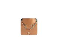 HUASAI Seashell Necklace Beach Jewelry for Women Starfish Shell Necklace Layered Boho Dainty Gold Necklaces Summer Jewelry Stuff Beach Accessories Country Concert Outfits for Women, Zinc, No Gemstone