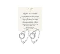 HUASAI Silver Hope Ring for Women Adjustable Rhinestone Circle Jewelry Big Sister Little Sister Gift Birthday Christmas Jewelry for Her, L, Zinc, No Gemstone