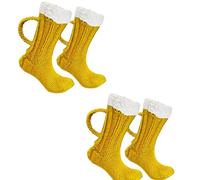 Huasean 2 Pairs Beer Mug Socks Beer Handle Socks Drinking Socks For Men Funny Knitted Beer Socks With Handcrafted Handle Novelty Socks Socks For A Beer Lover Holiday Unisex
