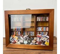 Huasean Anxieties Bookshelf - Shake Away Your An-xiety,Miniature Wooden Bookshelf,Miniature Book Display Case Cabinet, Shaking Bookshelf For Book Lovers And Anxious People