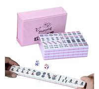 Huasean Chinese Majong Set,Traditional Chinese Mahjong Set With 144 Mahjong Tiles & 2 Dice,Complete Majong Game Sets With Storage Box,Traditional Chinese Board Games For Family, Supplies