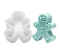 Huasean Christmas Candle Molds - Christmas Gingerbread Man Candle Silicone Mold,Christmas Gingerbread Mold,Christmas Wax Aromatherapy Soap Making Moulds,Christmas Chocolate Candy Mould Craft