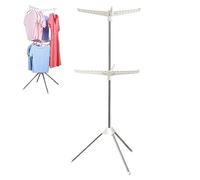Huasean Clothes Drying Rack,3 Pivoting Arms 2 Tiers Tripod Clothes Rack,Portable Stainless Steel Garment Racks Indoor For 48 Pieces Of Clothes,160cm High