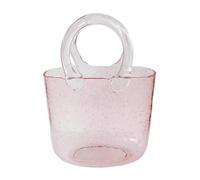 Huasean Glass Purse Vase For Flowers,Clear Hand Blown Glass Vases,glass Hand-bag Vase Summer Decor,Unique Glass Tote Bag Vase,Small Glass Fish Bowl Flower Vase Modern Home Decor
