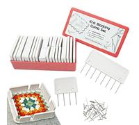 Huasean Knit Blocking Pins Kit - Knit Blocking Combs,Set of 25 Combs for Blocking Knitting, Crochet, Lace Or Needlework Projects,Knit Blockers with 100 T-Pins,Knitting Aids