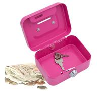 Huasean Money Box With Key Metal Money Box Tin Cash Safe Box Small Lockable Cash Box Cash Deposit Tin With Lock For Petty Cash Notes Petty Cash Tin Money Bank For Kids Adults