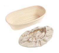Huasean Oval Bread Proofing Basket - Rattan, 10" / 25cm, Natural, Sourdough, Baneton Brotform