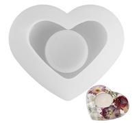 Huasean Resin Candle Holder Silicone Moulds, Love/Crescent Moon Shape Holder Silicone Molds,Epoxy Resin Candle Holder Molds, Craft Candle Home Decor