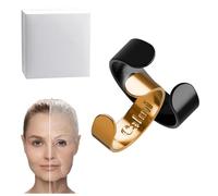 Huashenglong Calmi Ring, The Original Calmi Magnetic Rings for Women, Adjustable Magnetic Ring - Gentle Magnet & Acupressure Fusion, The Natural Solution,A Thoughtful Gift of Comfort (Black+Gold)