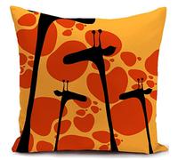 HUASHUZI African Cushion Cover Giraffe Gifts for Women Ornaments Orange Throw Pillow Case Double Sided Abstract Art Decor Home Decorate for Livingroom Couch Sofa 18"X18"(45x45cm)