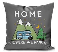 HUASHUZI Campervan Accessories Uk Caravan Motorhome Gifts Camping Essentials Gadgets Caravan Decorations Travel Cushion Covers Home is Where We Park It 45x45cm