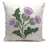 HUASHUZI Cushion Cover Flower of Scotland Scottish Gifts for Women Men Thistle Purple Outdoor Throw Pillow Case Home Decorate for Livingroom Couch Bed Sofa Decor Pillow Case 18"x18"(45x45cm)