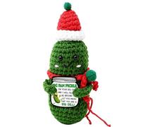 Huastatewolf Positive Crochet Pickle, Emotional Incentive Xmas Pickle, Christmas Birthday Gifts for Friends Dad Mom Coworker Teacher Women Men, Funny Support Crochet Doll -A04