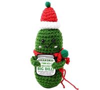 Huastatewolf Positive Crochet Pickle, Emotional Incentive Xmas Pickle, Christmas Birthday I Love You Thank You Gifts for Grandma Gigi Nana Grammy, Funny Handmade Support Crochet Doll -A09