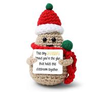 Huastatewolf Positive Crochet Potato, Emotional Incentive Xmas Potato, Christmas Birthday Back to School Thank You Gifts for Teacher, Funny Support Crochet Doll -B13