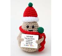 Huastatewolf Positive Crochet Potato, Emotional Xmas Potato, Funny Birthday Graduation for Little Sister Big Sister Soul Sisters, Encouragement Support Crochet Doll -B05