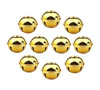 HUASUN Christmas Bells 10Pcs 5cm Jingle Bells Colorful Craft Bells Five-point Star Big Christmas Bells for Christmas Party Christmas Tree Decoration DIY Wreath Holiday Decorations (Golden)
