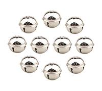 HUASUN Christmas Bells 10Pcs 5cm Jingle Bells Colorful Craft Bells Five-point Star Big Christmas Bells for Christmas Party Christmas Tree Decoration DIY Wreath Holiday Decorations (Silver)