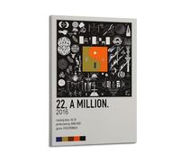 HUASYERRHW 22, A Million - Bon Iver Poster Wall Art Decor Painting Canvas for Living Room Bed Room Poster16x24inch(40x60cm) Frame-style