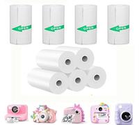 HUATEEN 10 Rolls Mini Thermal Printer Paper 57x25mm - 5 Adhesive & 5 Standard Rolls for Kids Instant Cameras,Portable Sticker & Photo Printing Refill