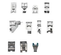 HUATEEN 11Pcs Sewing Machine Presser Feet Kit - Universal Low Shank Accessories Set with Rolled Hem, Zipper & Overlocker Feet for Home Sewing & Crafting