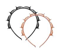 HUATEEN 2 Pack Braided Hairbands for Women,Black & Brown Clip Headbands with Non-Slip Teeth,13cm Adjustable Butterfly Clips | Double Layer Twist Plait Headband for Girls/Women (Office/Yoga/Daily)