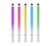 HUATEEN 5-Pack Gradient Stylus Pens for Touch Screens Dual-Tip Universal Tablet Pen Compatible with iPad 10th Gen/iPad Pro/iPhone/Android Tablets Purple/Blue/Yellow/Green/Red