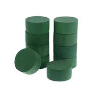 HUATEEN Dry Floral Foam Rounds,10 Pcs Green Flower Foam Blocks for Artificial Flowers Florist Foam for Arranging,DIY Wedding Deco & Centrepieces 8x4 cm