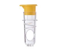 HUATEEN Handheld Lemon Juicer Squeezer with Lid | Manual Citrus Press | 8cm Compact & Portable Yellow Multi-Functional Kitchen Tool for Cocktails, Drinks