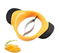 HUATEEN Mango Cutter & Corer - Stainless Steel Blade with Non-Slip Handle - Fruit Slicer for Mango, Pineapple, Peach & Apples - Efficient Kitchen Tool (Orange, 20x13.3x4.5cm)