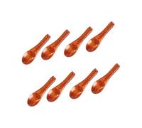 HUATEEN Mini Wooden Spoons Set - 8pcs 6cm Small Salt & Spice Scoops, Natural Phoebe Zhennan Wooden Teaspoons for Kitchen, Honey, Coffee, Cooking Utensils (Brown)