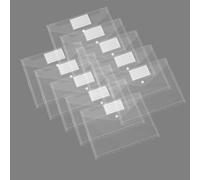 HUATEEN Pack of 10 A4 Clear Plastic Envelopes, 24x30.5cm 11-Hole Punch Document Folders with Label Pocket,Waterproof PP File Organisers for Office School Supplies,Sturdy Binder Pockets