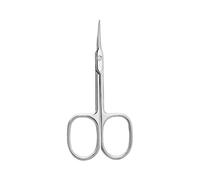 HUATEEN Professional Curved Nail Scissors - Surgical Stainless Steel Cuticle Cutter for Precise Manicure Eyebrows & Eyelashes 4.5cm Ultra-Sharp Tip Ergonomic Design for Women/Baby/Toenails (Silver)