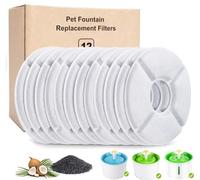 HuaTek 12-Pack Cat Fountain Filters - Activated Carbon Filters for Automatic Pet Water Fountains