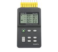 HUATO S220-T8 Eight Channel Thermal Detector Temperature Logger with 1pc Mini K Type Thermocouple and 3 Points NIST Traceable Certificate, Measuring Range -200 to 1800°C