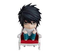 Huawealthy L and Yagami Light Figures Death Note Anime Figurines Q Version Replaceable Face and Accessory Action Statue Manga PVC Model Desktop Decoration Collection Gifts for Fans (L)