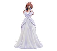 Huawealthy Nakano Miku Figure Wedding Dress Standing Pose Figure Cartoon Character 24CM PVC Statue Anime Bride Collectible Model for Desk Display Wedding Gift for Anime Fans
