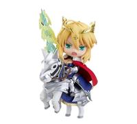 Huawealthy Saber Figure Sitting Action Pose on Horse Clay Interchangeable Face Anime 10CM PVC Model Statue Desktop Decoration Collectible for Fans