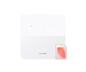 Huawei B320 White, 4G + CAT 4 LTE Low-Cost Mobile WIFI Router, 195Mbps WIFI N 300Mbps, Ethernet + External Antenna Port, Includes Pre-Loaded 24GB Data SIM by Three…