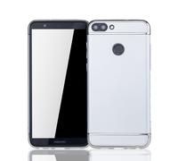 Huawei Honor 7s Synthetic Leather Wallet Case Flip Cover Bumper Silver