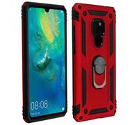 Huawei Mate 20 Case Bi Material Rigid Soft Magnetic Ring Stand Red