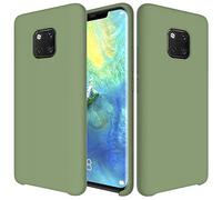 Huawei Mate 20 Pro Case Cover Ultra-thin Slim Liquid Silicone Gel Rubber with Soft Microfiber Cloth Lining Cushion Back Cover Case Protective[Shock Proof][Anti-Slip] for Huawei Mate 20 Pro,Green