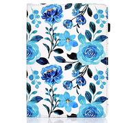 Huawei MatePad T10s 10.1" / T10 9.7" 2020 Case, Flip Folio PU Leather Wallet Book Cover with Shockproof Card Slots Kickstand Protective Tablet Case for Huawei MatePad T10s / T10, Blue Rose
