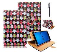 Huawei MediaPad M3 Lite 8 Case, Premium Leather Rotating Stand Folio Flip Cover Protective Case for Huawei MediaPad M3 Lite 8 (8 Inch) (Owl Style 1-360 Case)