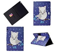 HUAWEI MediaPad T3 10 9.6-Inch Tablet 2017 Case - Cute Patterns Slim Lightweight Case Protective PU Leather with Card Slots for HUAWEI MediaPad T3 10 9.6-Inch Tablet 2017-arctic fox