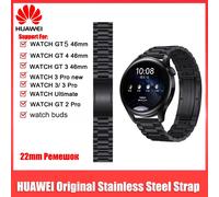 Huawei Original Strap for Huawei Watch GT3 Pro,Watchband for G5 / GT4 / GT3 / GT2 46mm/ 3 Pro/4 Pro Stainless Steel Watchband 22mm Universal HUAWEI black strap